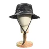 Wide Brim Hats Bucket Camouflage Boonie Hat Mens Barna Toilet Outdoor Fishing Safari Summer Cotton Hiking Sun Q240403