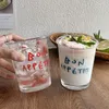 Vinglas i 320 ml koreansk bokstav Glas kopp bubbla te ised kaffemjölk öl dricka tydligt vintage vattenjuice mugg drycker
