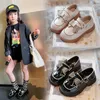 Children's Leather Shoes Rhinestone Bowkont Girls Party Flats Kids Loafers Arrival Student Princess Performance Shoes 240328