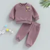 Kleidungssets Bärenabdruck Top und Hosenanzug Kleinkind Mädchen Jungen Sweatshirt Hosen Fall Baby Girl Kleidung Set Kinder Cartoon 2pcs