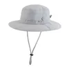 Chapéus de aba larga Bucket Conectando estilo UPF50+Infant e criança Sun Hat Hat Childrens Largura Grande Largura Imperpermeável Pesca Ajustável Cowboy Q240403