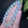 Linkarmbanden 10 mm Natuurlijke groene aquamarine armband vrouwen trendy reiki genezende elastische yoga energie sieraden cadeau 1 stks