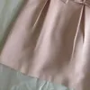 Vestidos de festa Roupas femininas moda rosa arco de rosa elegante colar de manga curta redonda Slim Lingous A-Line Dress Spring 2024