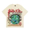 hellstar shirt designer t shirts graphic tee clothes hipster washed fabric Street graffiti Lettering foil print Vintage coloeful Loose fitting