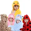Blankets Wholesale Toddler Boys Girls Animal Face Hooded Blanket Baby Swaddle Plush After Bath