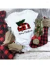 Women's T Shirts Happy Merry Christmas Reindeer Shirt Harajuku Women Leopard Plaid Tree Year Tshirt Xmas Holiday Tops Camisetas Mujer