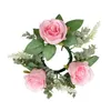 Dekorativa blommor Ljus ringar kransar 8.7 "Flower Garland Mini Artificial Wreath for Dining Table Festival Door Wedding Tabletop