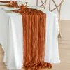 Decoratieve bloemen bruiloftspannen Tafelkleed gerimpelde stoffen tafel vlag Fabric Decoratie Boheems dineren