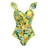 Costumi da bagno femminile retrò rosa bikini stampato di fiori di moda da bagno un pezzo e copri la gonna a banda stretta di lusso estate di lusso