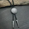 Chains Bolo Tie Necklace Men Women Shirt Suit American Western Cowboy Vintage Leather