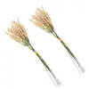 Flores decorativas 2 pcs orejas simuladas simulación de trigo seco decoración navideña decoración de ramo tallos de plástico boda