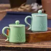 Copas pires de 380 ml de estilo chinês CELADON PRINCTINT CUPLO COMO COMPENHO DE TEMPO DE CAUSA DE CAUSÃO DE CAUSE