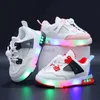 Athletic Outdoor Fashion Sports Leisure LED Tlight Children Casual Shoes Toddlers High Quality Kids Sneakers Classic Baby Boys Girls Shoes 240407