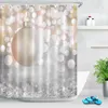 Shower Curtains Xmas Balls Bokeh Spot Bathroom Polyester Fabric Christmas Curtain Hooks