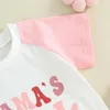 Clothing Sets Mamas Girl Baby Outfit Short Sleeve T-shirt Checkerboard Toddler Infant Summer Clothes