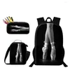 Sırt çantası çizgi film yenilik serin bale 3D baskı 3pcs/set öğrenci okulu çantaları dizüstü günlük boyu öğle yemeği çantası kalem kutusu