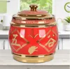 Teaware Sets Ceramic Rice Cylinder Drum With Cover 20 Kg Grain Storage Sealed Moisture Proof Moth-proof Household 10 Harvest