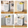 Storage Baskets Folding bathroom laundry basket wall mounted dirty clothes storage household bag washing machine direct delivery yq240407