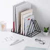 Kitchen Storage Desktop Triangular Book Stand Iron Rack Gold Bookshelf Organizer Bookcase Modern Bookself