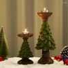 Candle Holders Wooden Stand Christmas Tree Candlestick European Home El Display Desktop Decoration