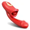2024 Vibratore a GSPOT con leccatura della lingua 2 in 1 per donne potenti stimolatori di clitoride silicone sex toy femmina 240326