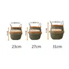 Foldable Handmade Seagrass Flower Pot Storage Wicker Basket Rattan Straw Home Garden Wave Pattern Planter pots Laundry 240325