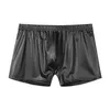 Product Mens Close Fitting Matte Soft Leather Square Shorts Sexy Slim Fit Underwear Accurate Size