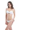 Säljer svartvitt solid spetsblommor Bikini Kvinnor Split Beach Hot Spring Baddräkter