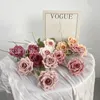 Decorative Flowers 3-Head Cappuccino Rose Manta Artificial Flower Wedding Arrangement Home Furnishings El Decoration Fake