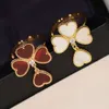 Neue klassische Solitaire süße Effeuillages Frivoles vier Blattklee Ein Blumen Van Gold Plated Ring Girls lieben Valentinstag Designer Schmuckgeschenk Cleefs Cleefs