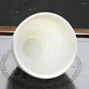 Tasses Saucers Suet de haute qualité Jade Porcelaine Heart Sutra Casse de thé de thé à la maison.Le bouddhisme est zen