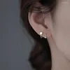 Boucles d'oreilles étalons en boucles d'oreilles coréennes bijoux gothiques punk spiral coeur étoile petites brincos perles rondes pour femmes