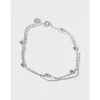 SL018 Bijoux coréen bijoux personnalisé minimaliste s pur sier sier double couche étudiante de bracelet féminine de bracelet de bracelet décoration