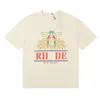 Camisetas de rhude mass camisetas de grife masculino feminino solto de camiseta branca casual manga curta de verão hip hop streetwear roupas