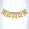 Décoration de fête Premier anniversaire drapeau en queue de poisson Banner Banner Swallowtail Bunting Baby Shower Hanging Garland Supplies Contexte