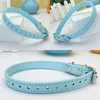 Fashion PU Leather Dog Collar Universal Size Plain Color Cat Collar Puppy Collar for Small Dogs Cats