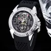 Watch Milles Men's Luxurious Sky Star Set with Diamond Round Large Dial Fashion Trend Hollow Out Tuo Flywheel Mechanical Waterproof Watch ayw