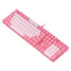 Tastaturen ZK4 104PCS Kabelgebundene mechanische Tastatur RGB LED Light PBT Gaming Mechanische Tastatur für Computer -Laptop -Tastatur Rosa