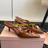 Сандалии обнаженная Slingback 10 см. Конические каблуки каблуки 5,5 см котенок женская женщина -дизайнерская обувь для вечеринки свадьба свадебное вечер