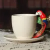 Чашки блюдцы 100 мл 3D мультипликационные керамические керамические изделия для ручной нарисованной чашки блюд