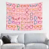 Tapestries roze bril Retro Moderne hipster Tapestry Hippie Polyester Wandhangenruimte Decor achtergronddoek