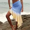 Swimwear Women's Retro Blue Bikini Gradient Color Fashion One Piece Maignement et couvre la jupe Bandage serré Summer Beach Luxury Elegant