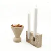 Candle Holders Factory Wholesale 20st Customized Design Beige Travertine for Home Decor