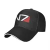 Ball Caps Mass Effect N7 Baseball Hat Punk Unisex Video Game Classic Hip Hop Summer Mens Outdoor Sports Ademboers knop Q240403