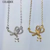 5pcs Zircon Crystal Bowknot Pendant Collier élégant Gold Bijoux de mode Gift Special Gift 240407