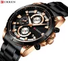 Curren Top Brand Luxury Männer Uhren sportliche Edelstahlband Chronograph Quarz Armbanduhr mit automatischem Date Relogio Maskulino2918198