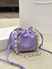 Luxury Fashion Design Femme Classic Mini DrawString Back Sac Matière en cuir Matière de cuir détachable Super tout-en-un Sac à bandoulière