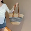 Daily Wear Beach Bags Large Capacity Tote Bag High-end Texture Single Shoulder Crossbody for Work Commuting Underarm Grass Woven