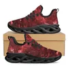 Chaussures décontractées Instantarts Red Starry Sky imprimé sneaker confortable et respirant plate-forme parsemée coulant baskets personnalisées