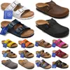 Tyskland Sandaler Designer Bostons Clogs Buckle Slippers Arizonas Cork Plat Sole Soft Footed Flip Flops Päls Slides Mens Womens Birkin Stocks Shoes Burkin Sandals